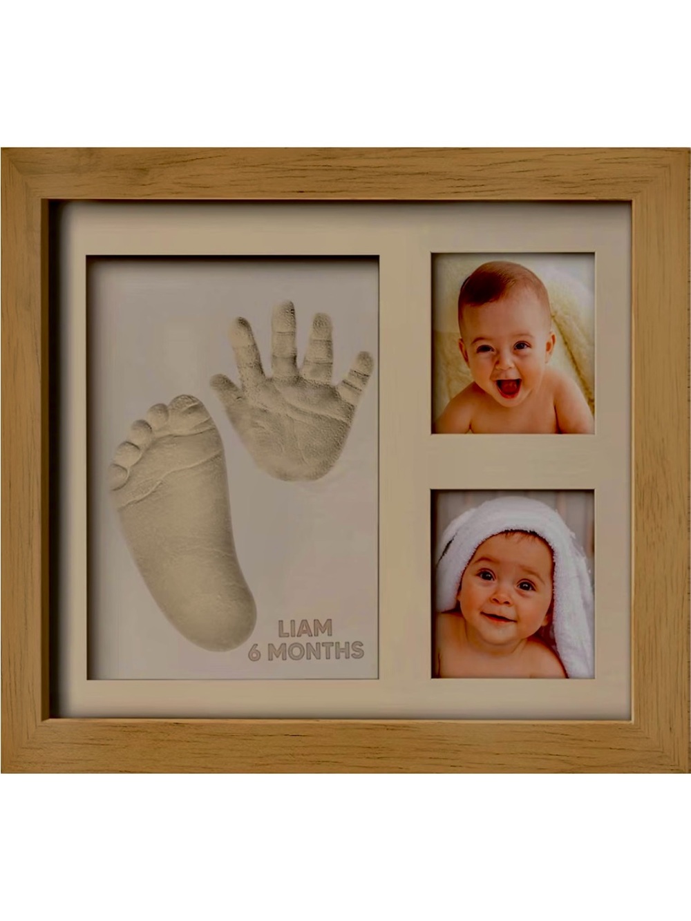 KeaBabies Solo Baby Handprint & Footprint Keepsake Frame — Wooden